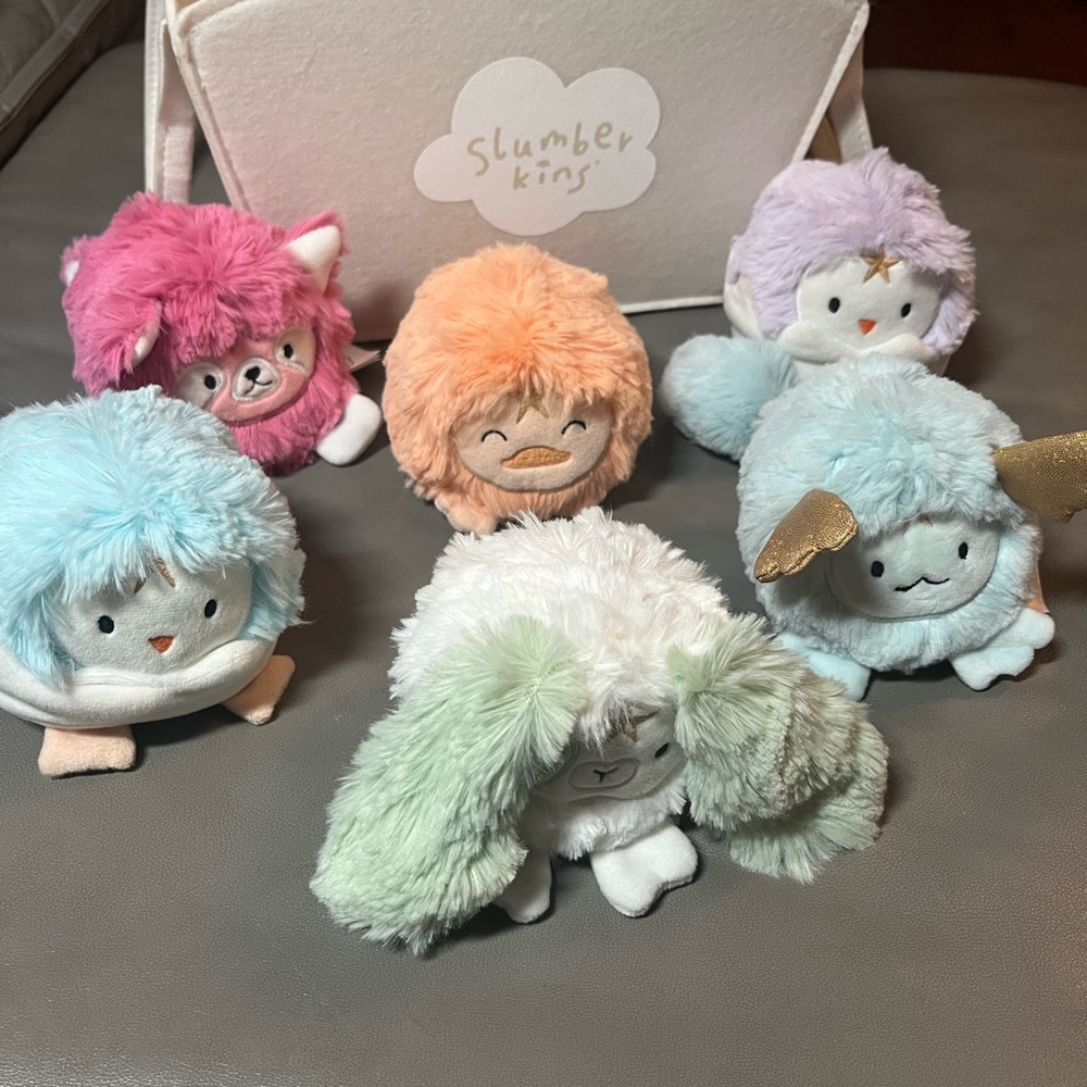 Slumberkins Plush Stuffed Animals Set - Pink, Orange, Blue, Green